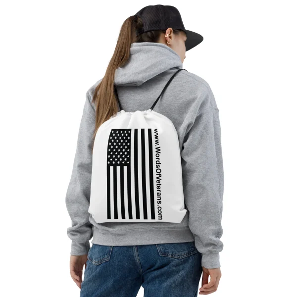 American Flag Drawstring bag