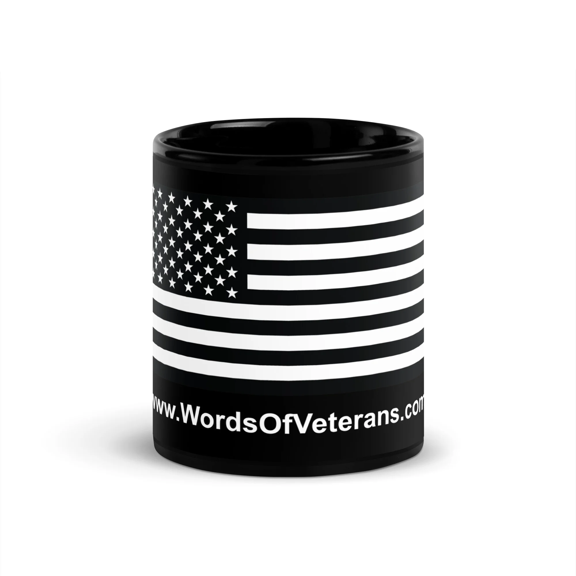 American Flag Black Glossy Mug
